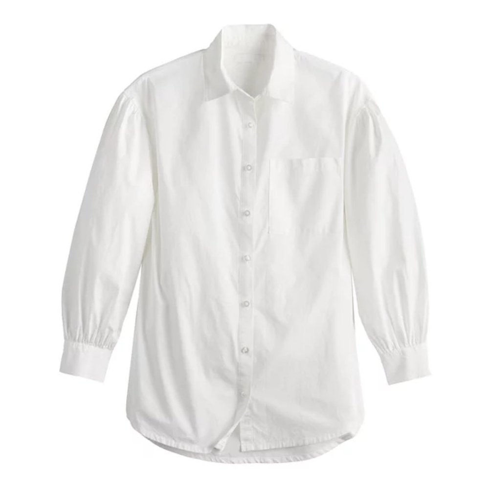 SO Oversized White Button Down Shirt – NWT Size XS, Fits Up to M and L